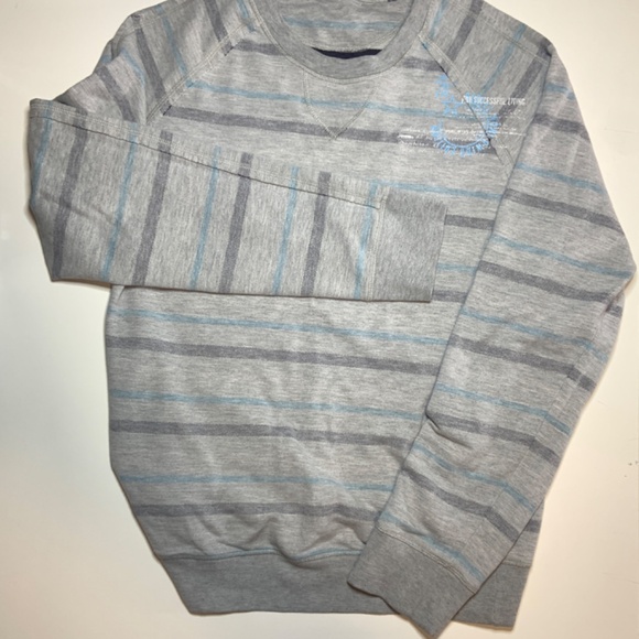 Men's Diesel Reversible Striped Sweatshirt In Gray Size L-XL - Picture 4 of 6